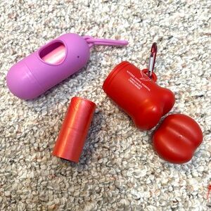 Set of 2 Dog Poop Bag Dispenser Holders and bags NEW